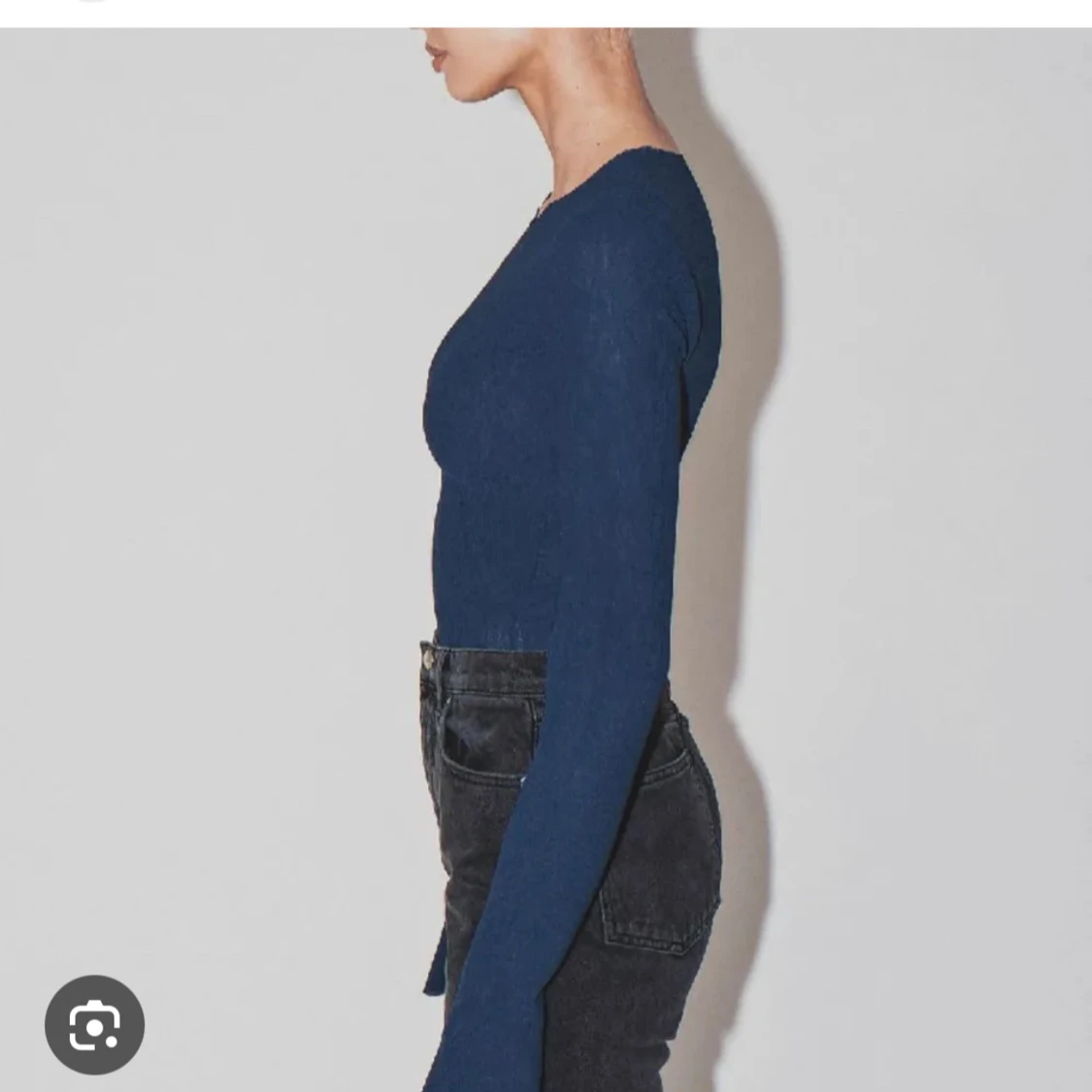 Mörkblå långärmad topp - 90