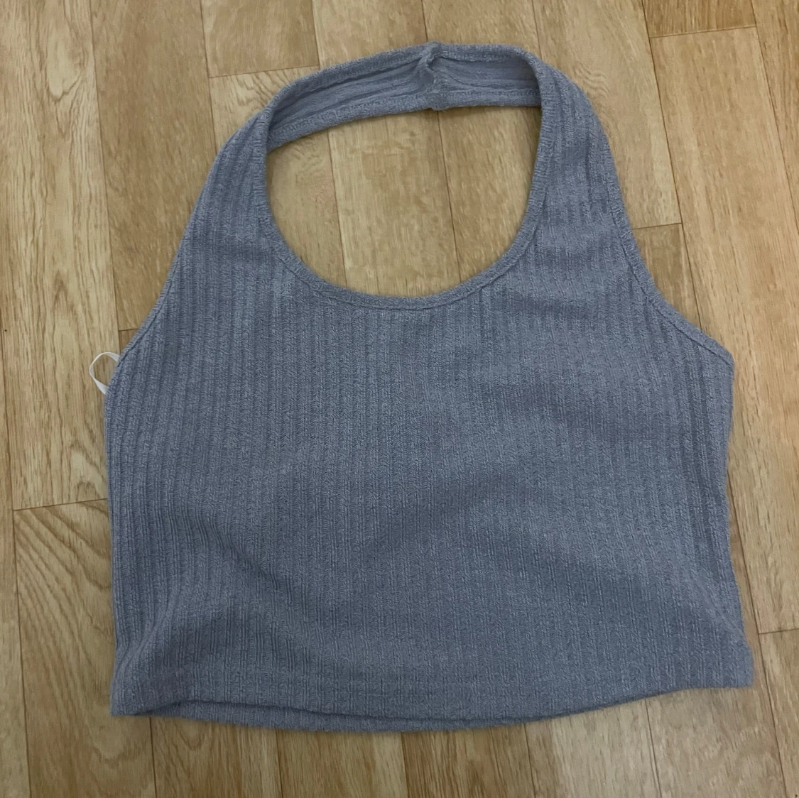 Grå ribbad linnetopp från SHEIN