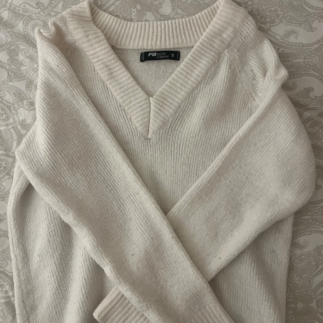 vit stickad tröja - 1