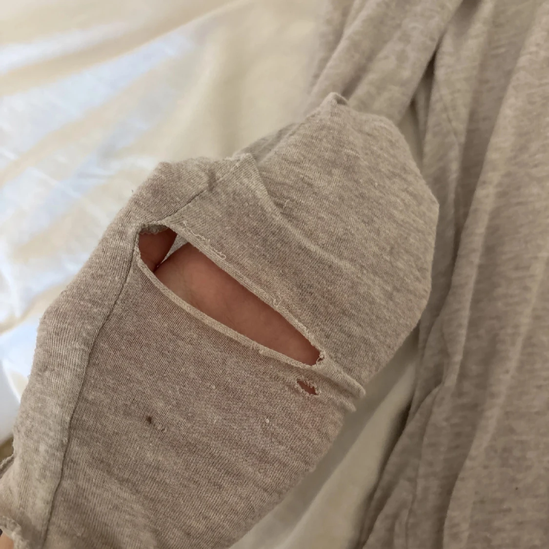 Beige långärmad topp - 1