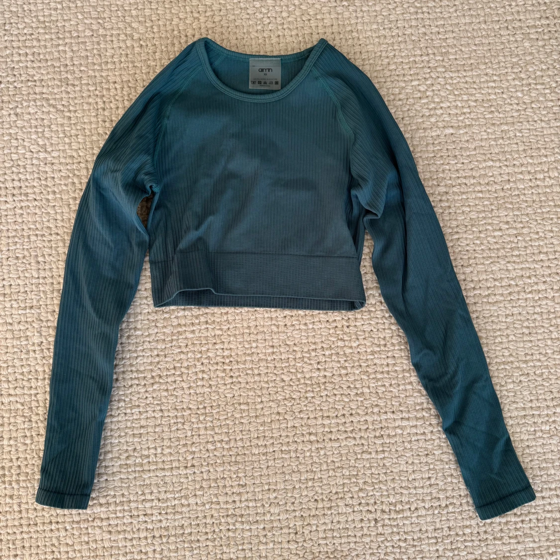 Grön ribbad croppad tröja från Aim'n