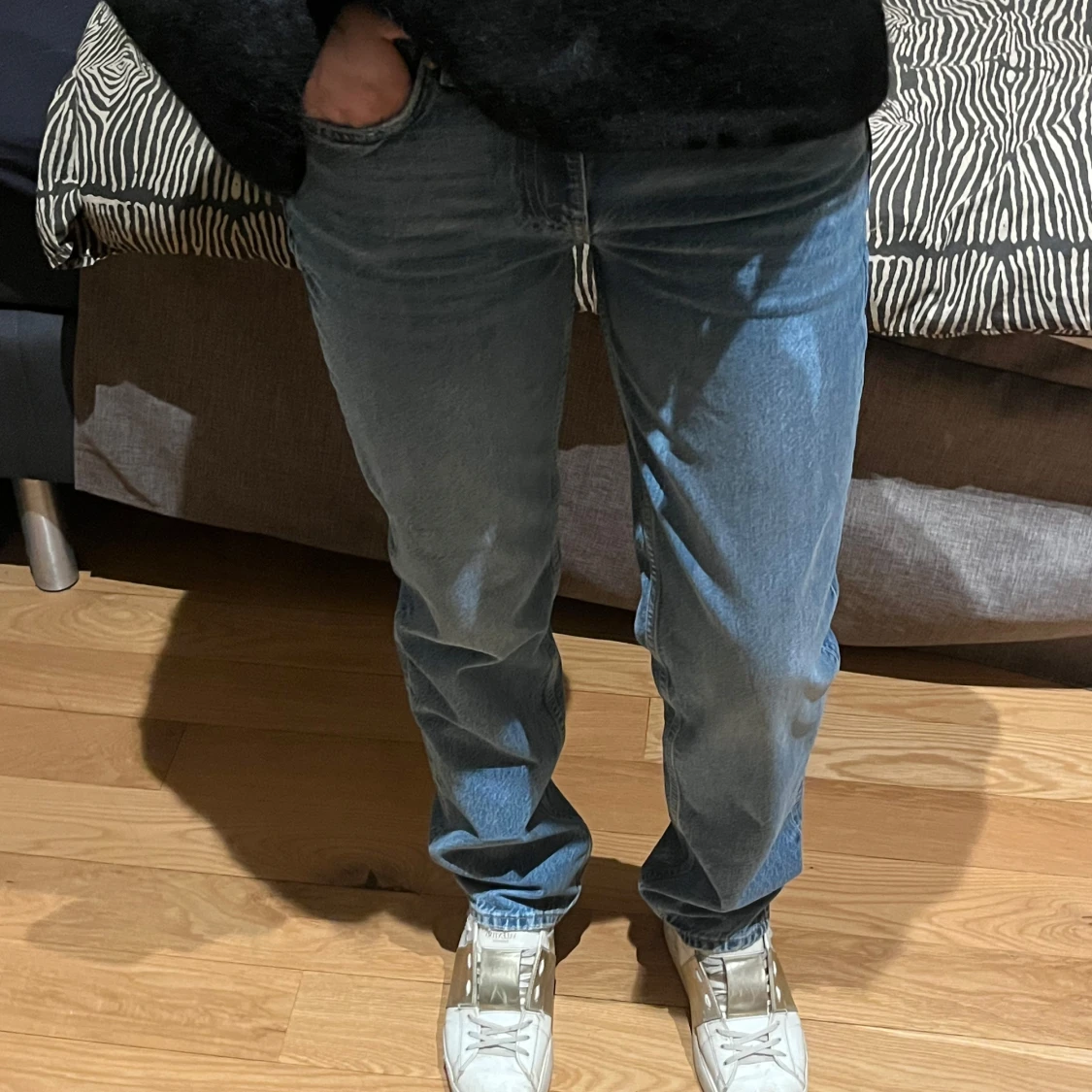 Blå jeansbyxor Gina Tricot - 1