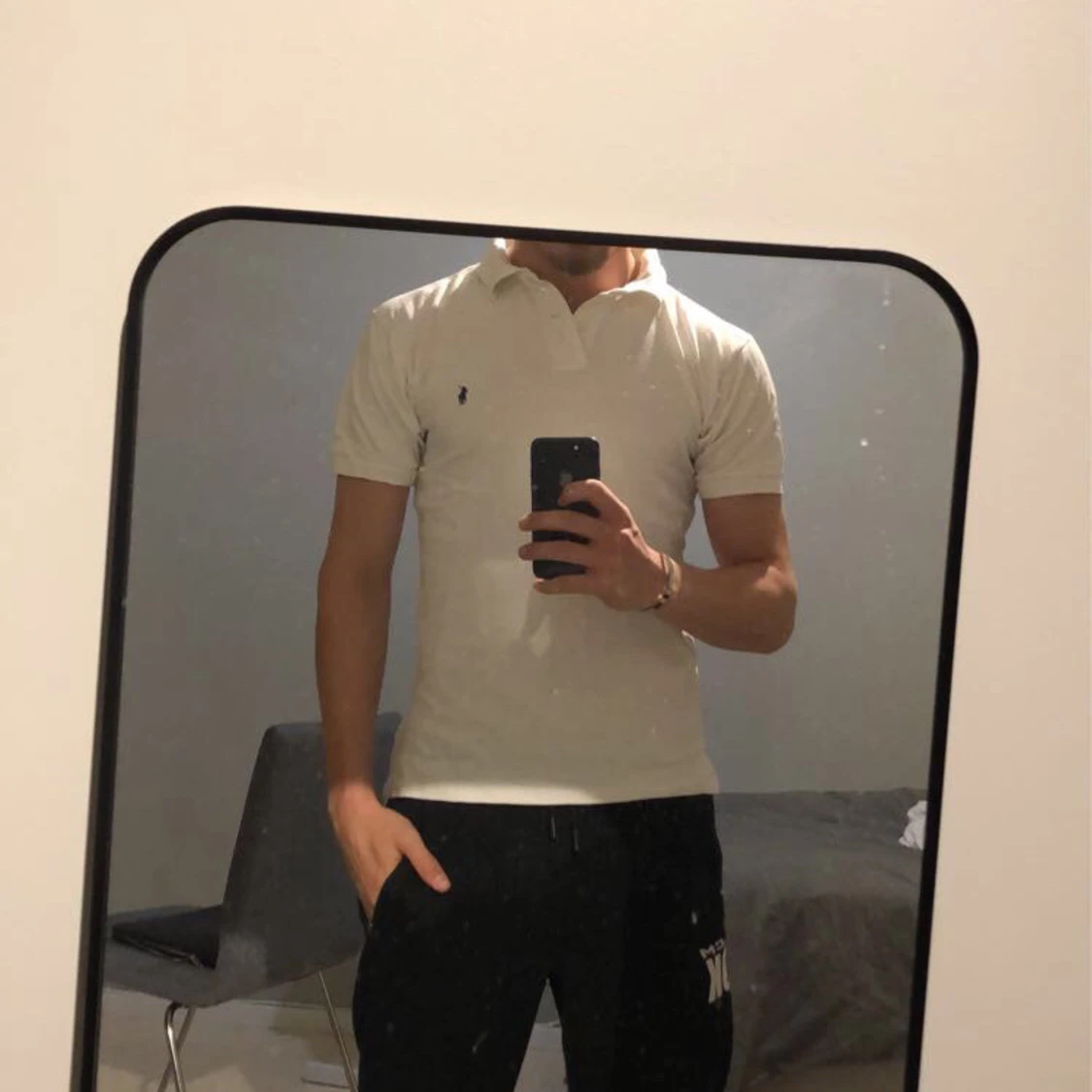 Vit kortärmad pikétröja från Ralph Lauren - 1