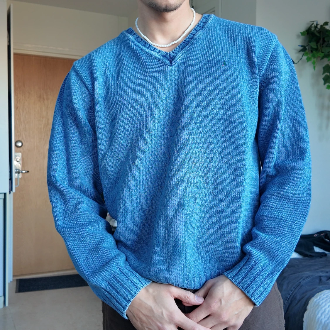 Blå stickad tröja från Boomerang 