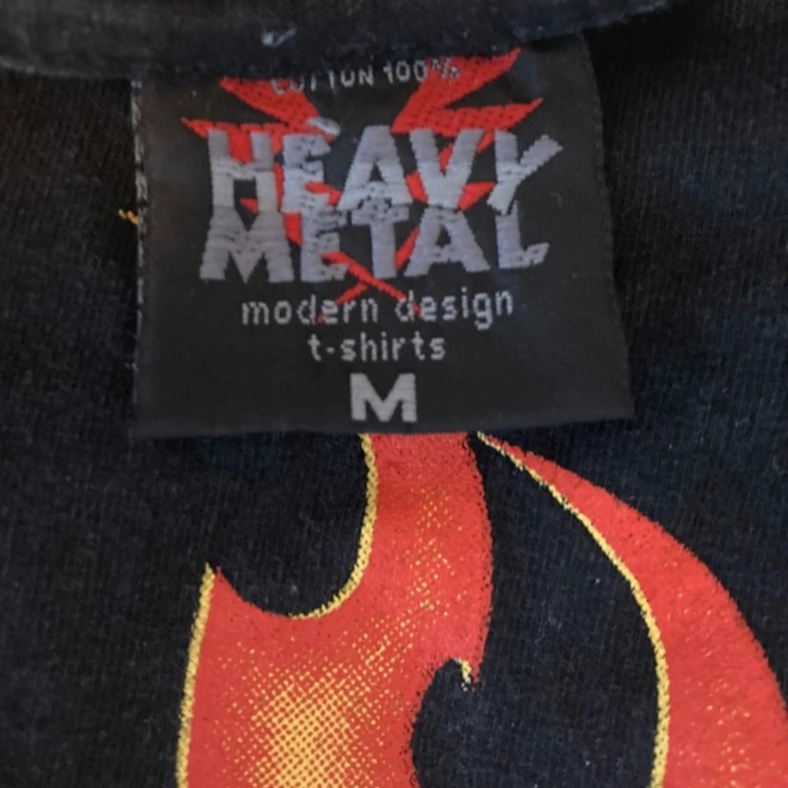 Svart långärmad t-shirt med eldtryck - 1