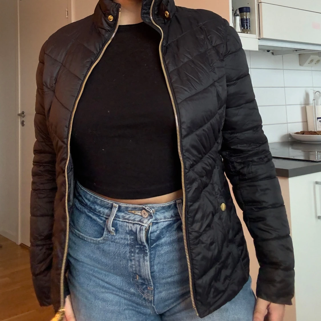 Barbour svart dunjacka