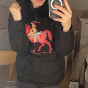 Dalahäst hoodie - Säljer denna unika dalahäst hoodie från frökens egna hemsida pågrund av att den blivit för liten för mig. Den är i storlek XS. Passar alla och man sticker verkligen ut i den!😍🩷 köpte den för 699 originalpris.  Använd några gånger o är som ny.