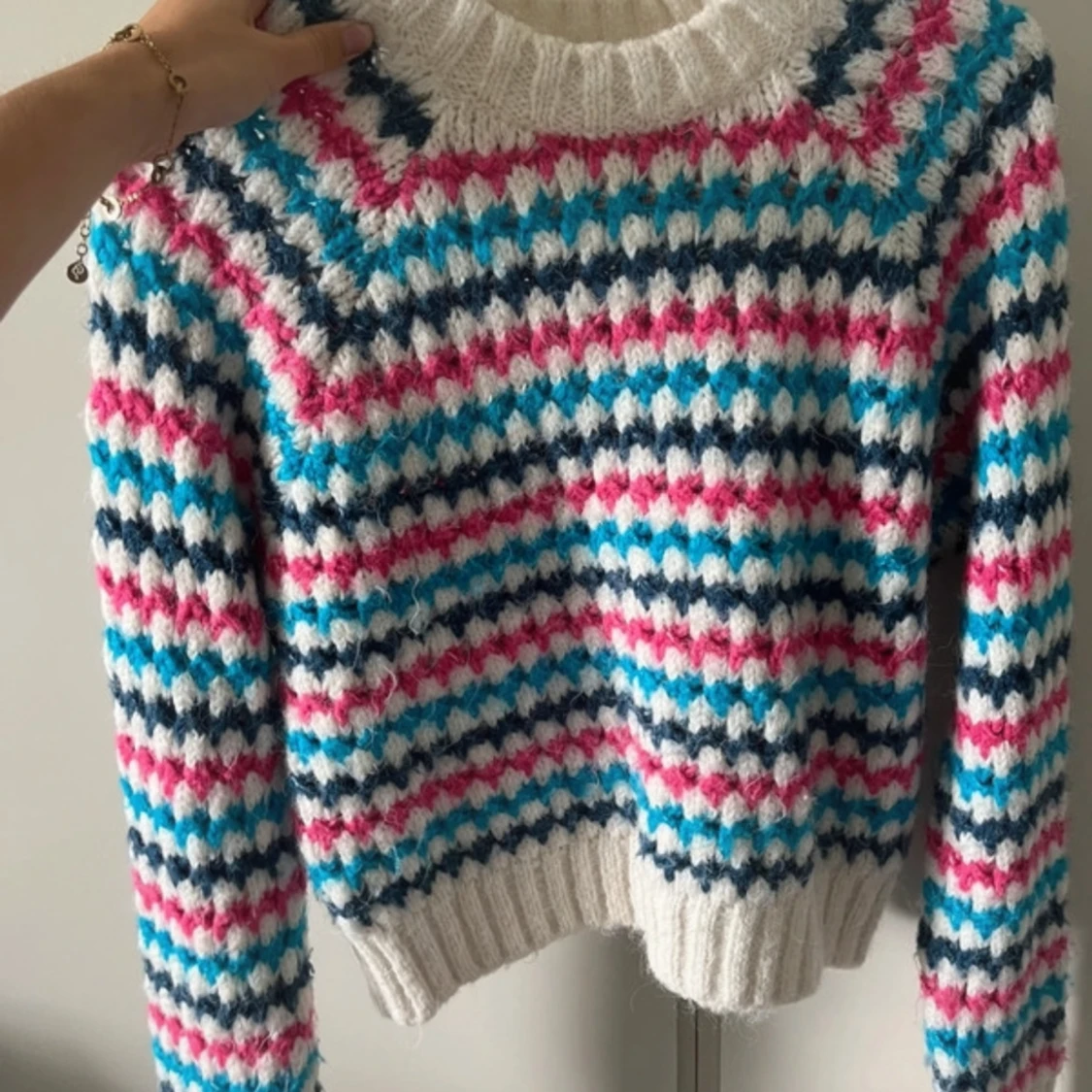 Randig stickad tröja - 91
