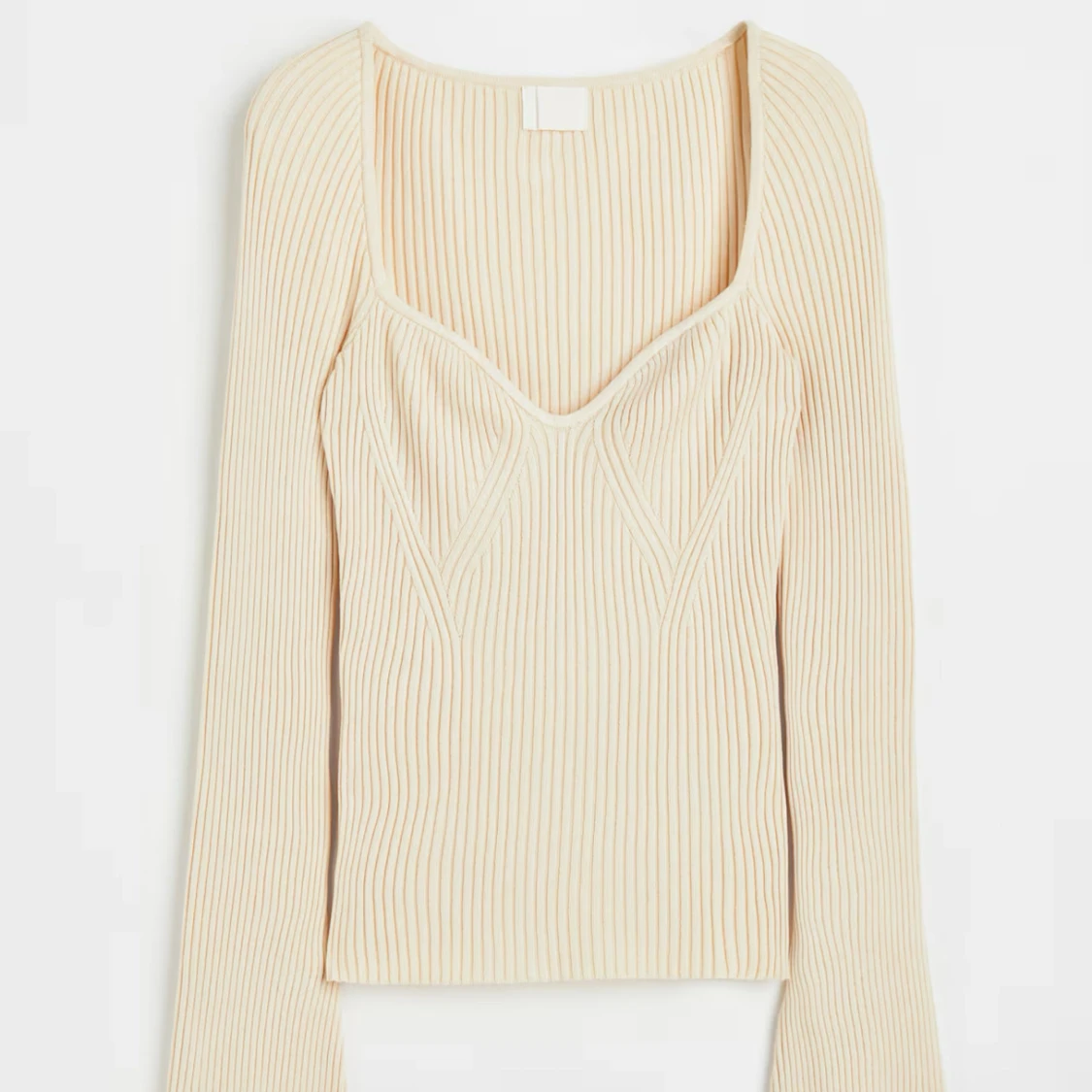 Beige ribbad topp från H&M
