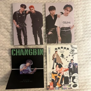 Stray Kids mini-poster set - Stray Kids mini-poster set från olika album + en Changbin standee! Postern med Binchan har märken som man kan se på bild 3 och 4, annars i bra skick! Tar bara köp nu 💫