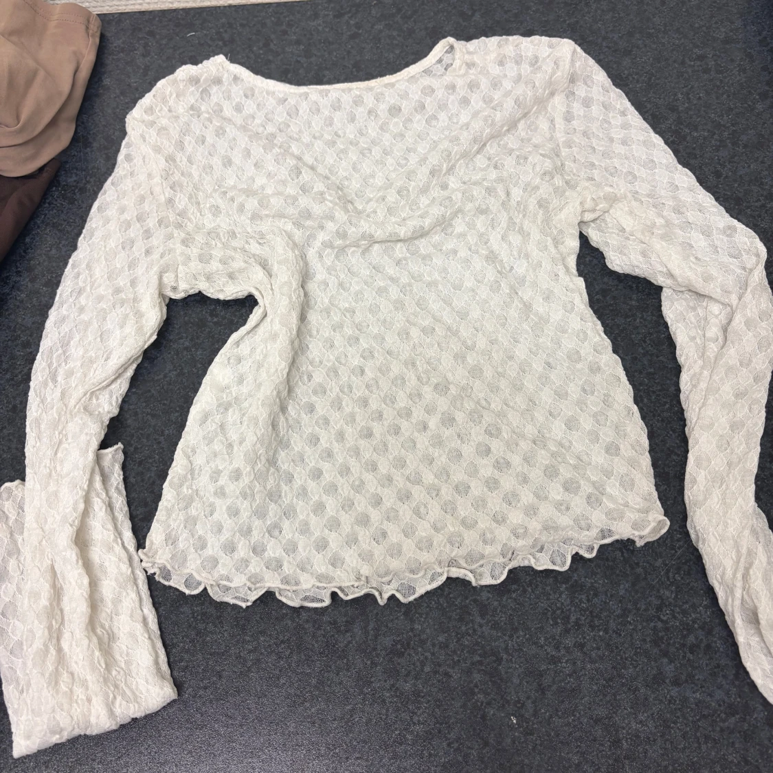 Vit nätmönstrad topp - 1