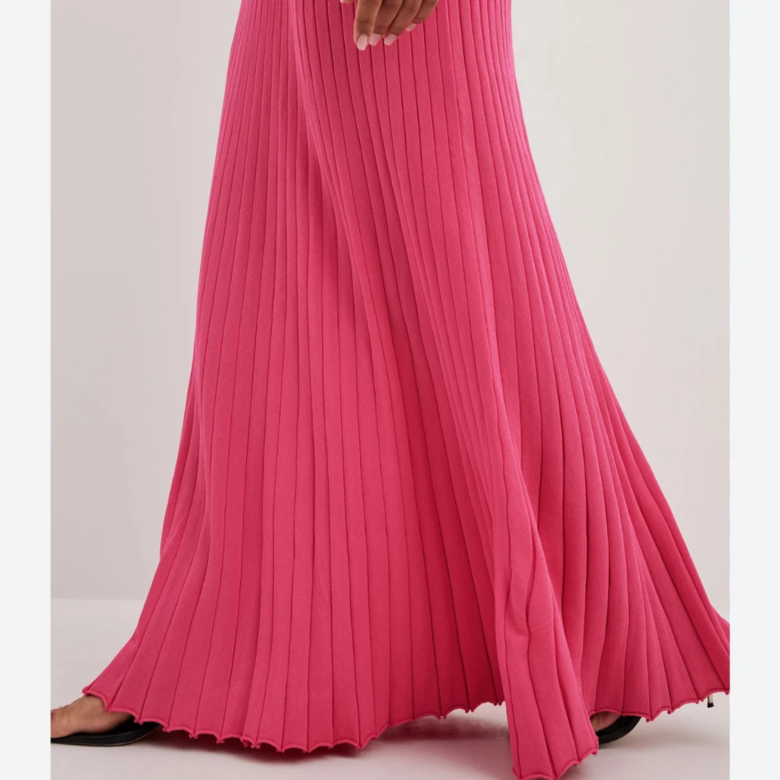 Rosa ribbad långkjol - 90