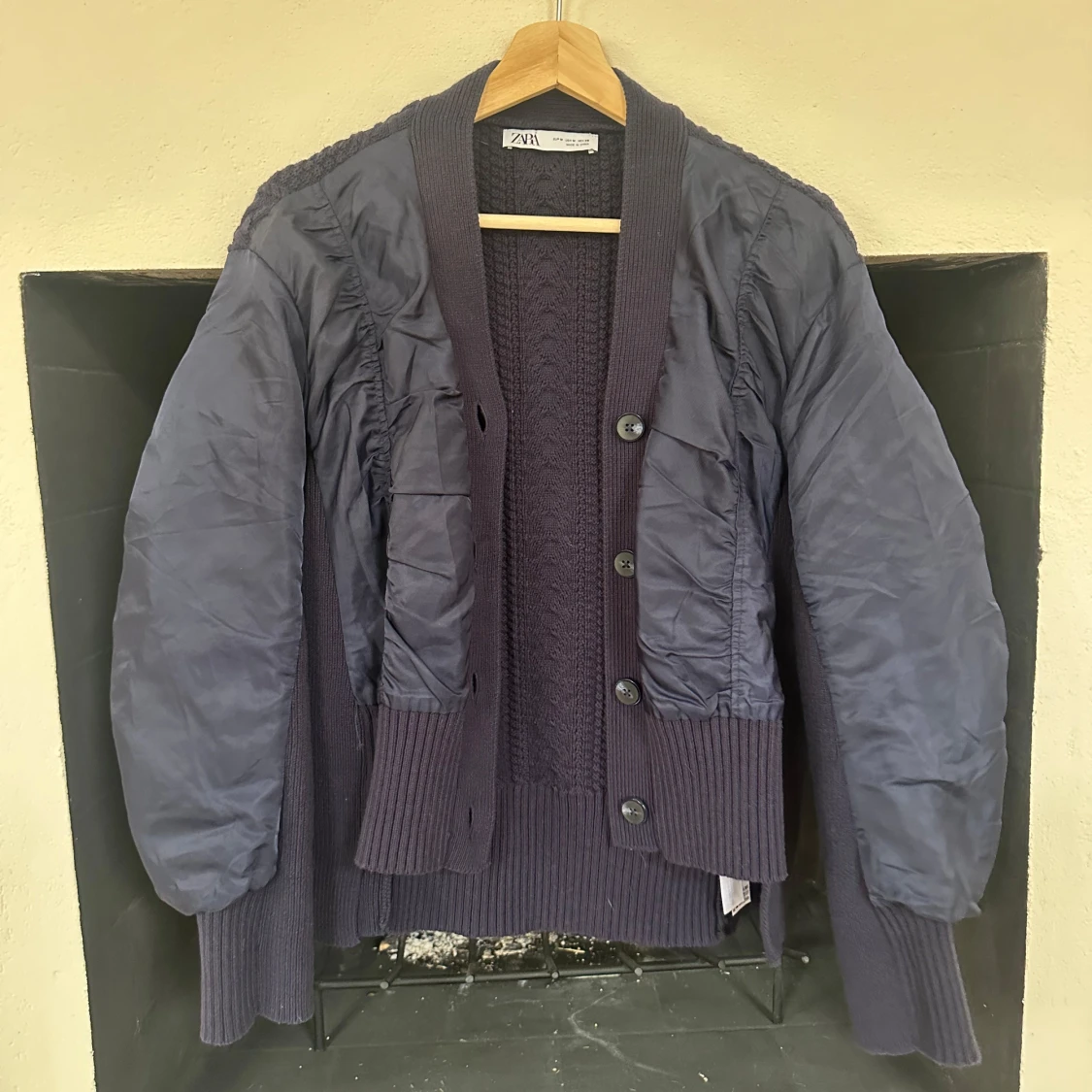 Mörkblå cardigan jacka från Zara