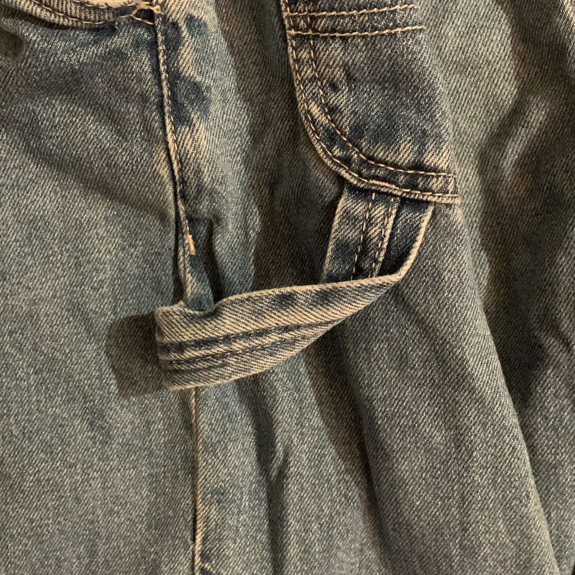 Blå cargopants i jeansmaterial - 93