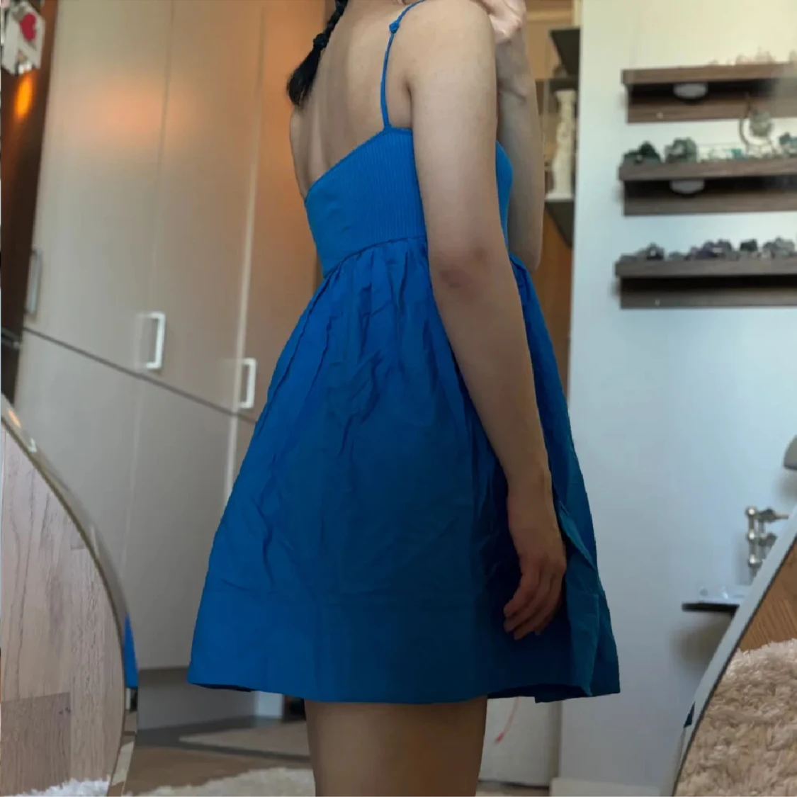 Blå ärmlös klänning - 90