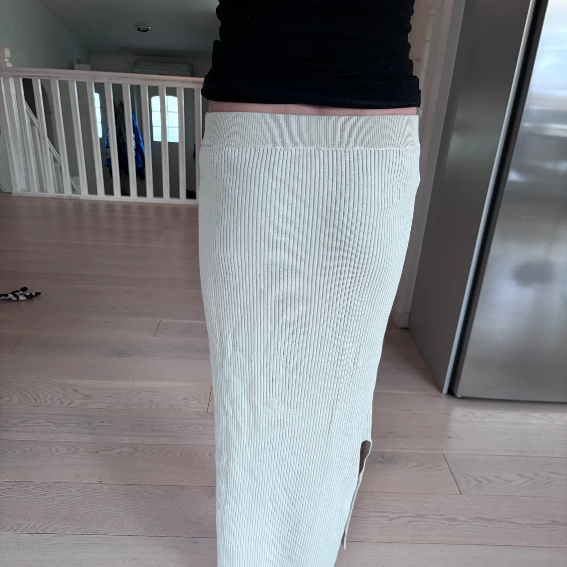 Vit ribbad långkjol - 91