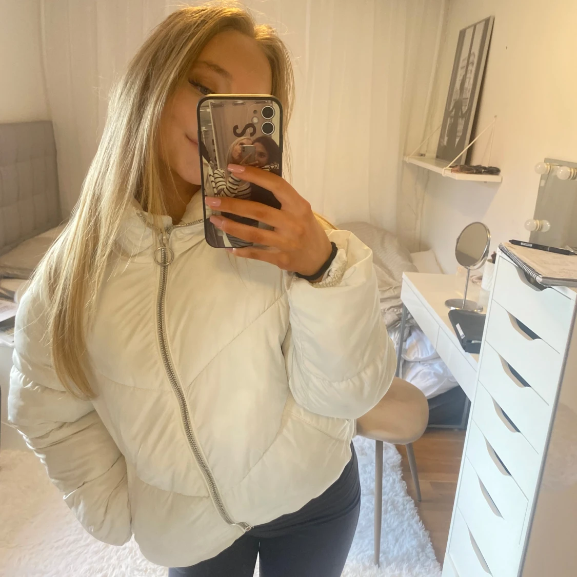 Vit pufferjacka - 90