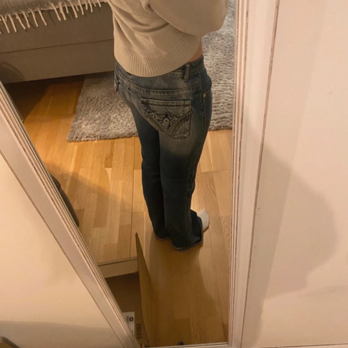 Blå bootcut jeans - 90