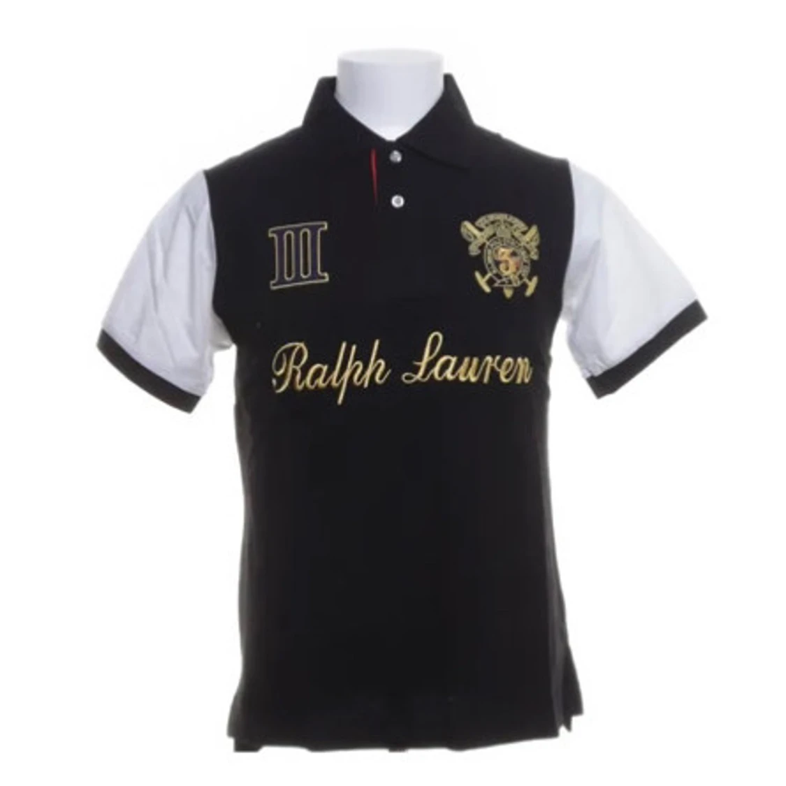 Svart och vit pikétröja från Ralph Lauren