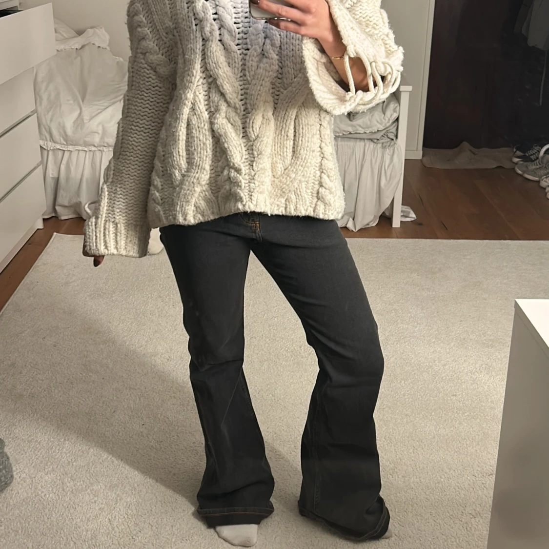 Svarta bootcut jeans - 91