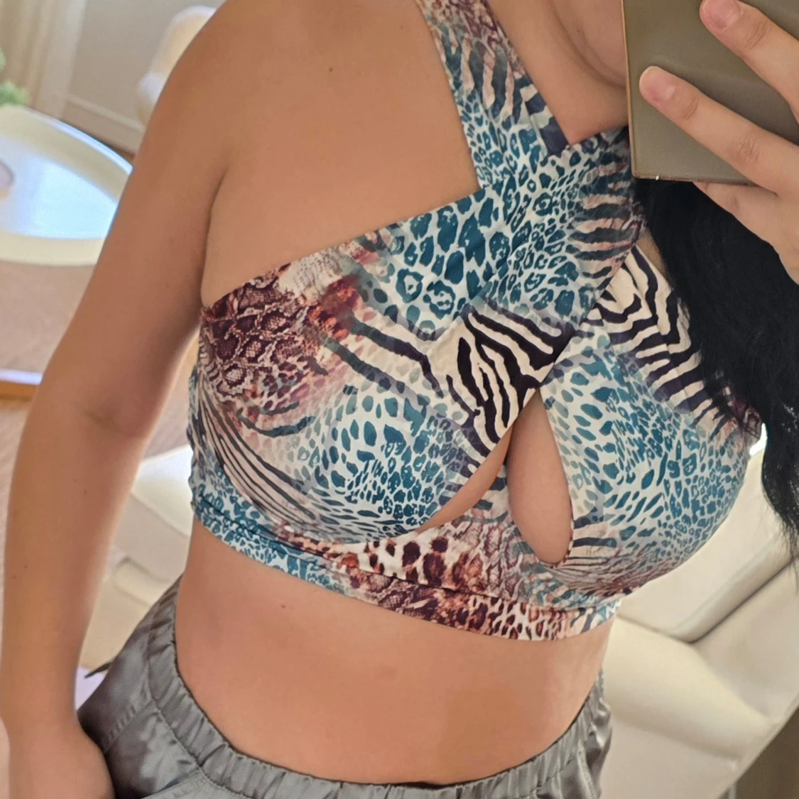 Mönstrad korsettopp - 90