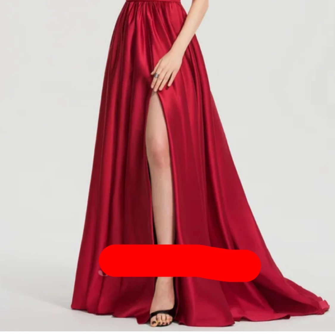 Vinröd balklänning med spetsdetaljer - 91