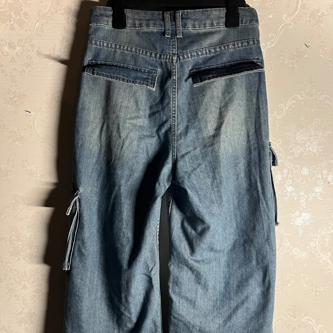 Blå cargo jeans  - 1