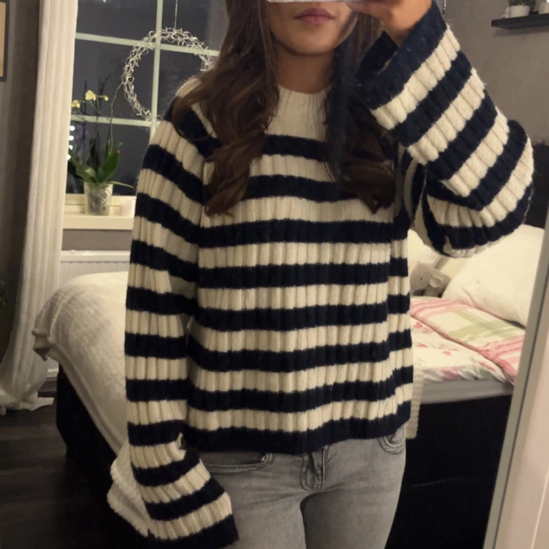 Randig stickad tröja - 91