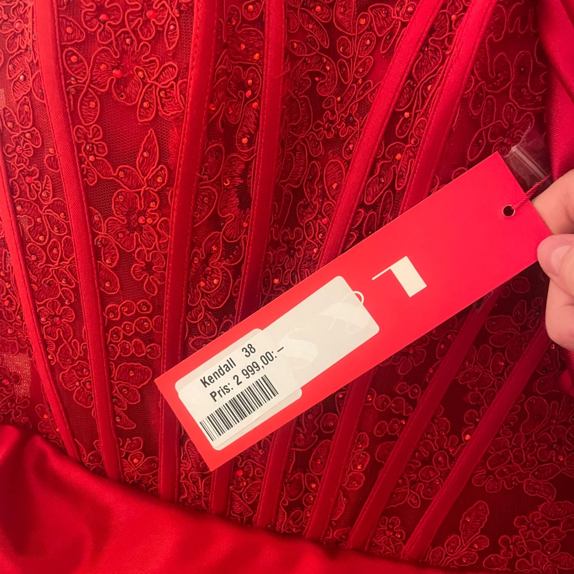 Röd Balklänning med slits - 93