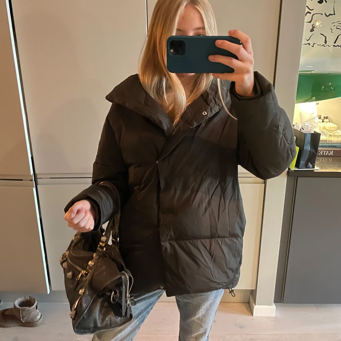 Grön vinterjacka från mango 