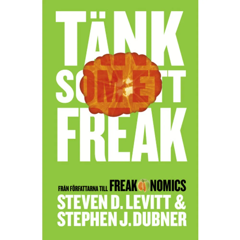 I den globala dundersuccén Freakonomics vände Chicago-professorn Steven D. Levitt och New York Times-journalisten Stephen J. Dubner uppochner på vår förståelse av det mesta från knarklangning till lägenhetsaffärer. Nu är de tillbaka! I den lika fascinerande uppföljaren Tänk som ett freak visar de hur man kan tänka lite smartare, lite bättre, lite ... freakigare. Oavsett om det är hela världen eller en irriterande vana hos dig själv som du vill förändra. Vi får lära oss en japansk varmkorvätarmästares hemligheter, varför en australiensisk forskare svalde en klump livsfarliga bakterier och därigenom fick nobelpriset och varför nigerianska mejlbedragare alltid säger att de är från Nigeria. Levitt och Dubner ser på världen från en annan vinkel och bjuder in dig att göra detsamma. Att tänka som ett freak innebär:  Att lägga sin moraliska kompass åt sidan. Det är alltid svårt att se nyktert på ett problem om du redan innan bestämt dig vad du ska göra åt det.  Att våga säga »Jag vet inte«. Innan du kan erkänna vad du inte vet är det praktiskt taget omöjligt att lära dig vad du behöver veta.  Att tänka som ett barn. Barn är bättre på att komma på kreativa idéer och ställa de rätta frågorna.  Att skapa incitament. Oavsett om det är bra eller dåligt så styr incitament världen.  Att övertala människor som inte vill övertalas. Att bara ha rätt är sällan tillräckligt, du måste också kunna övertala människor om att så faktiskt är fallet.  Att lära sig konsten att ge upp. Du kan aldrig lösa morgondagens problem om du inte kan lägga dagens misslyckanden bakom dig.    Format Inbunden   Omfång 261 sidor   Språk Svenska   Förlag Volante   Utgivningsdatum 2014-10-06   Medverkande Stephen J. Dubner   Medverkande Daniel Bjugård   Medverkande Ulrika Junker Miranda   ISBN 9789187419416  . Böcker.