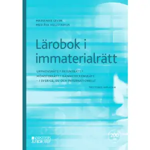 Skyddet för intellektuella prestationer och kännetecken spelar i våra dagar en stor ekonomisk och kulturell roll. Upphovsrätt, patenträtt, rätt till formgivning och design utgör liksom rättigheter till kännetecken, inklusive geografiska kvalitetsbeteckningar, centrala värden i alla företag. Samtidigt innebär den moderna och snabba tekniska utvecklingen med nät, plattformar och robotar ständigt nya utmaningar. Det gäller att vara uppdaterad. Att det behövs inte bara en, två eller några nya upplagor på 20 år, utan 13(!) säger något om förändringarnas takt och omfattning på området. De berör lagstiftning, domstolssystem, rättspraxis och omvärld.EU-rätten tvingar till uppmärksamhet på ökad harmonisering, enhetsrätter och EU-domstolens centrala roll. Vi har på 30 år fått nya immaterialrättsliga hierarkier, metoder och rättskällor. Immaterialrättsliga frågor står, liksom innovationer, högt på den nationella, europeiska och internationella dagordningen, bl.a. i samband med kunskapsspridning, klimathantering, hållbar utveckling och förbättrad folkhälsa. I denna trettonde upplaga av Lärobok i immaterialrätt behandlas den nationella immaterialrätten i första hand i belysning av rättspraxis, dels av de nya särskilda domstolarna, dels av unionsdomstolarna och dels av den nya domstolen för enhetliga patent.Boken vänder sig till varje jurist som vill fördjupa sina kunskaper i immaterialrätt eller ha en pålitlig bok att slå i. Den insiktsfulla och problemorienterade framställningen liksom de många hänvisningarna till praxis och doktrin gör den till en värdefull rättskälla på området.    Format Häftad   Omfång 731 sidor   Språk Svenska   Förlag Norstedts Juridik   Utgivningsdatum 2023-12-08   Medverkande Åsa Hellstadius   ISBN 9789139023753  