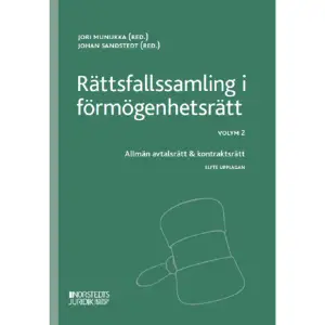 Rättsfallsamlingen innehåller praxis inom allmän avtalsrätt och kontraktsrätt.    Format Häftad   Omfång 488 sidor   Språk Svenska   Förlag Norstedts Juridik   Utgivningsdatum 2024-01-10   ISBN 9789139029137  