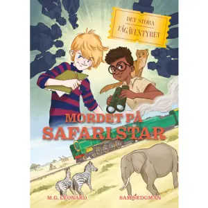 Harrison Beck och hans morbror Nat ska ut på ännu ett äventyr. Ångtåget Safari Star ska ta dem på den spektakulära resan från Pretoria i Sydafrika, genom Zimbabwe, till Victoriafallen. Safari Star beskrivs som ett lyxhotell på hjul och Harrison kan knappt bärga sig, han längtar efter att få rita av alla fantastiska djur de kommer att se på vägen. Men än en gång väntar ett mysterium när en av passagerarna hittas död inuti en låst kupé. Harrison och hans nyfunna vän Winston bestämmer sig för att ta reda på allt om brottet, och lösa mordet! Mordet på Safari Star är den tredje, fristående, boken i den prisbelönta serien Det stora tågäventyret. Boken är genomillustrerad av Elisa Paganelli och skriven av M.G. Leonard, som tidigare skrivit Kryp-serien, och Sam Sedgman.    Format Kartonnage   Omfång 315 sidor   Språk Svenska   Förlag Opal   Utgivningsdatum 2021-09-01   Medverkande Sam Sedgman   Medverkande Elisa Paganelli   Medverkande Filippo Vanzo   Medverkande Jan Risheden   ISBN 9789172262492  