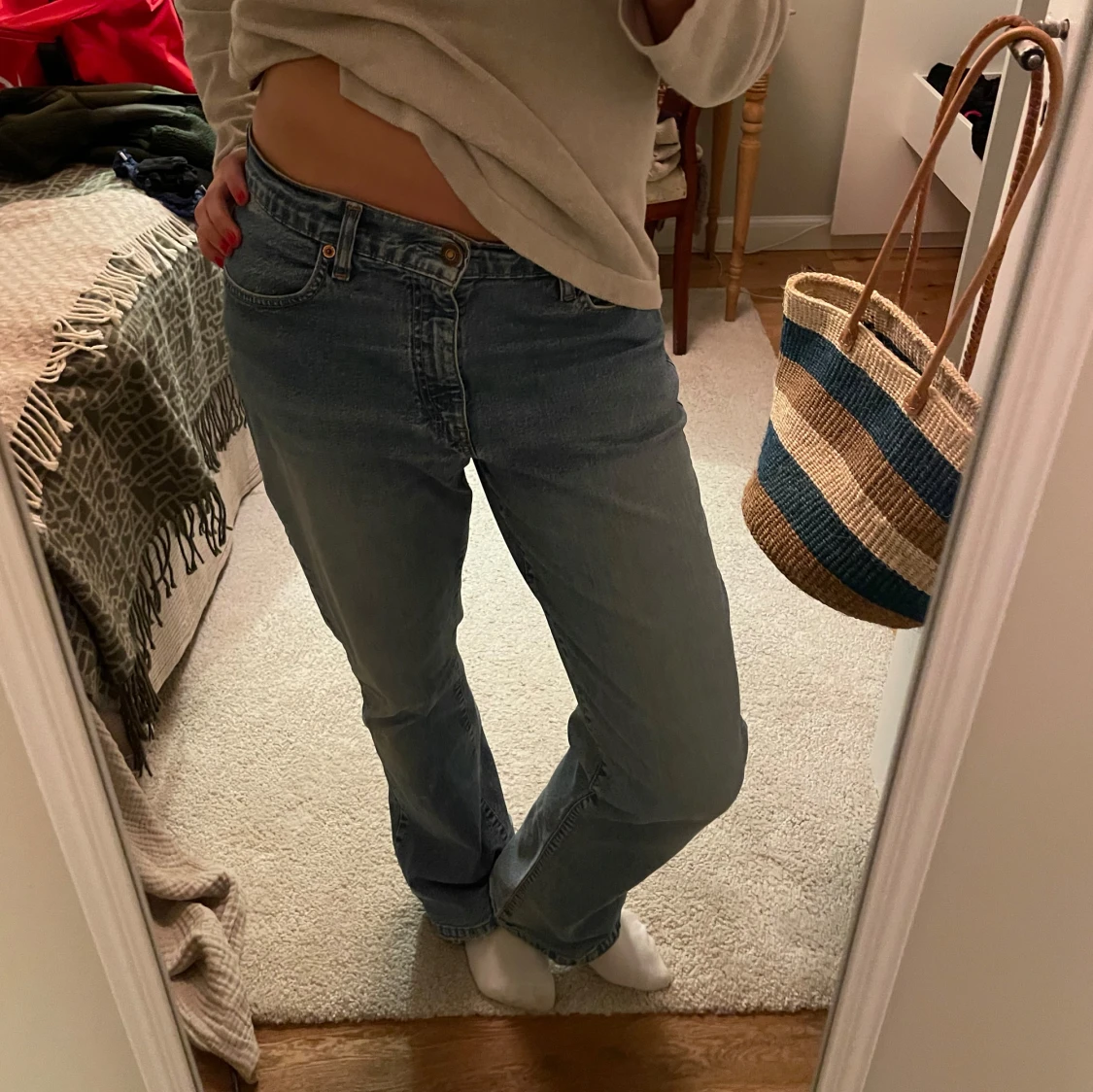 Blå jeans i loose fit