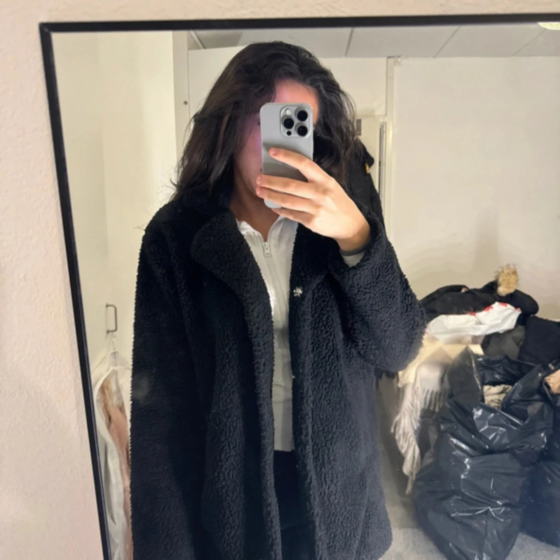 Svart teddyjacka - 90