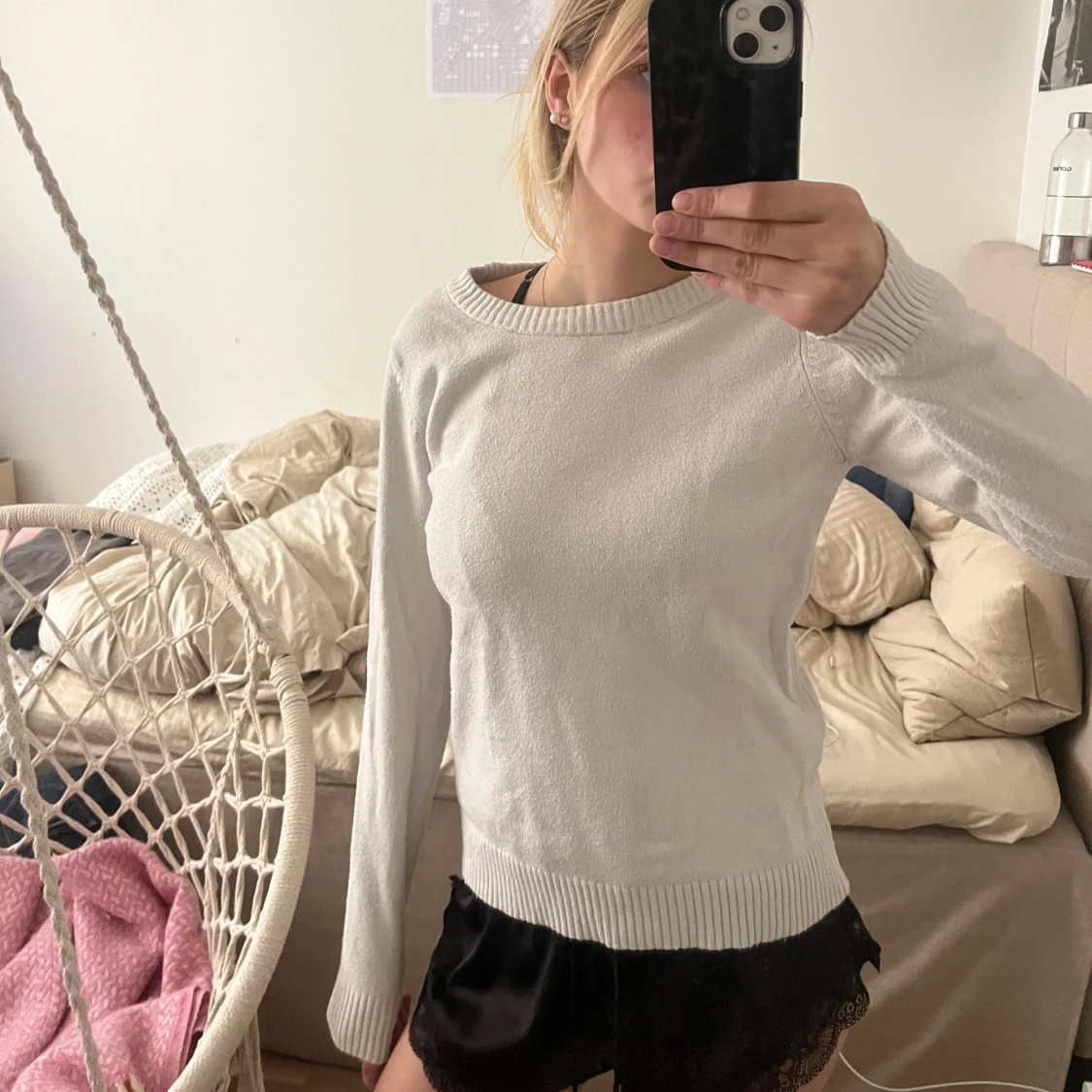 Vit stickad tröja från VILA - 3