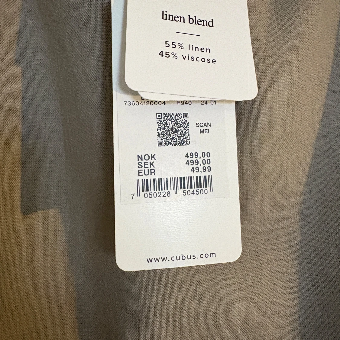 Beige långkjol med fickor och slitsar - 4