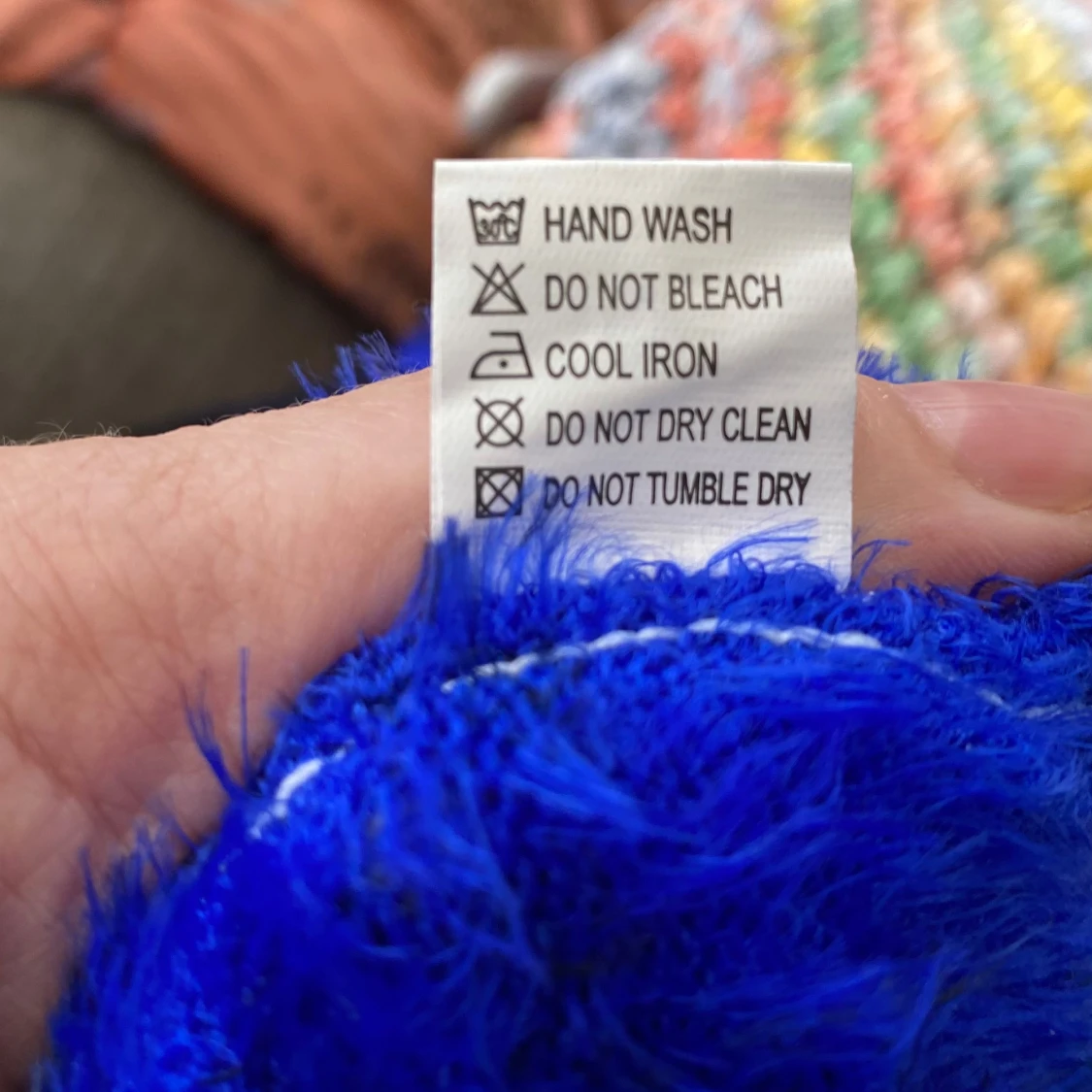 Blå leopardmönstrad fluffig klänning S - 4