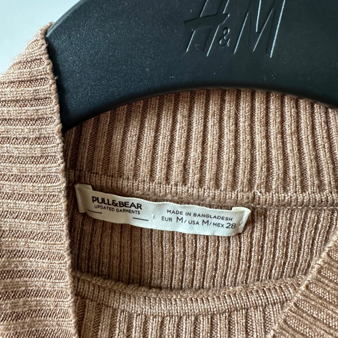 Beige ribbad polotröja Pull&Bear - 2