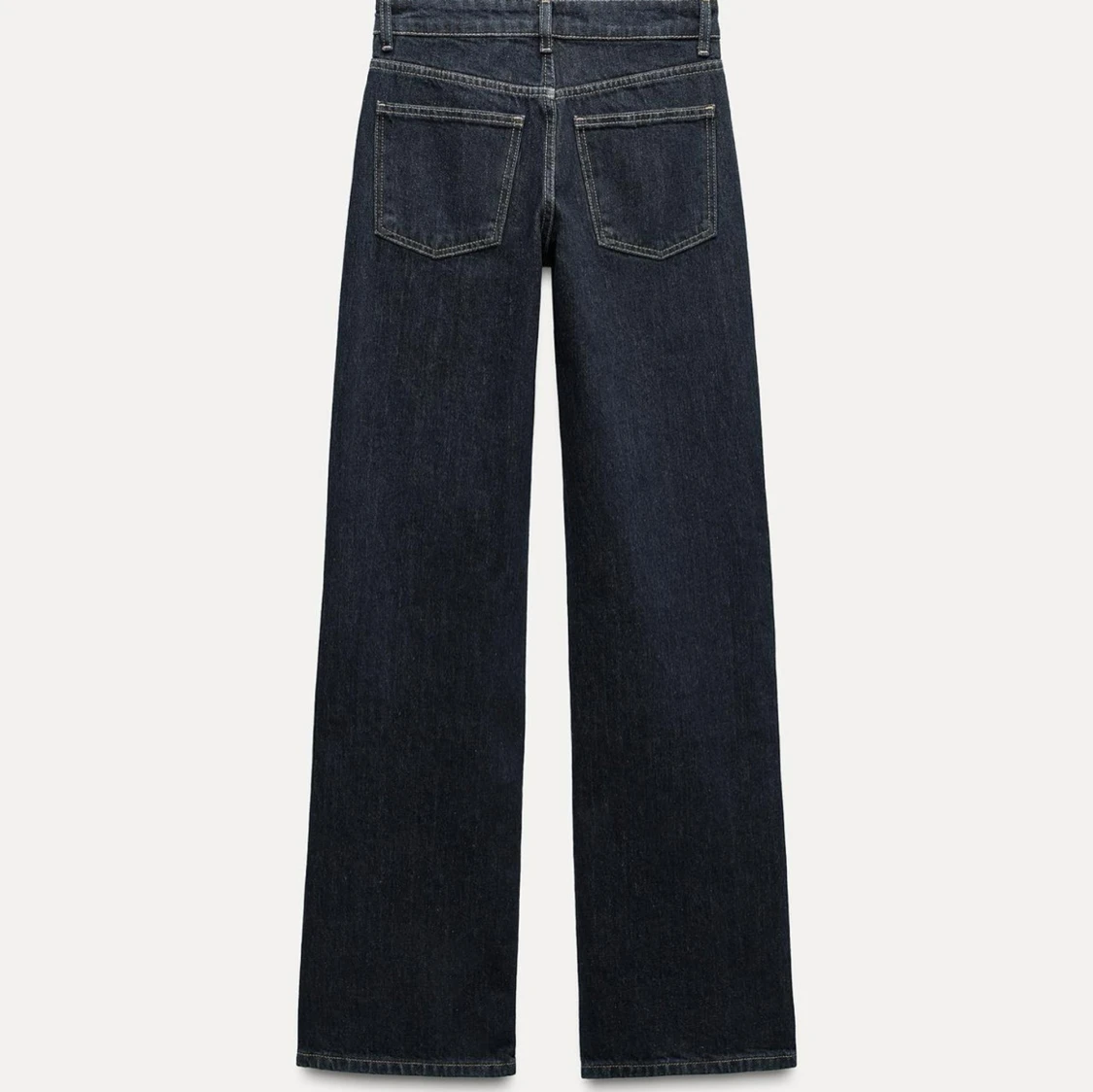 Mörkblå wide jeans med låg midja - 2