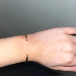 Armband - Guldigt stelt armband från Caroline Svedbom med två Swarovski stenar. Använt med i bra skick. Min handled är 17 cm som preferens. Har inte lådan kvar tyvärr.