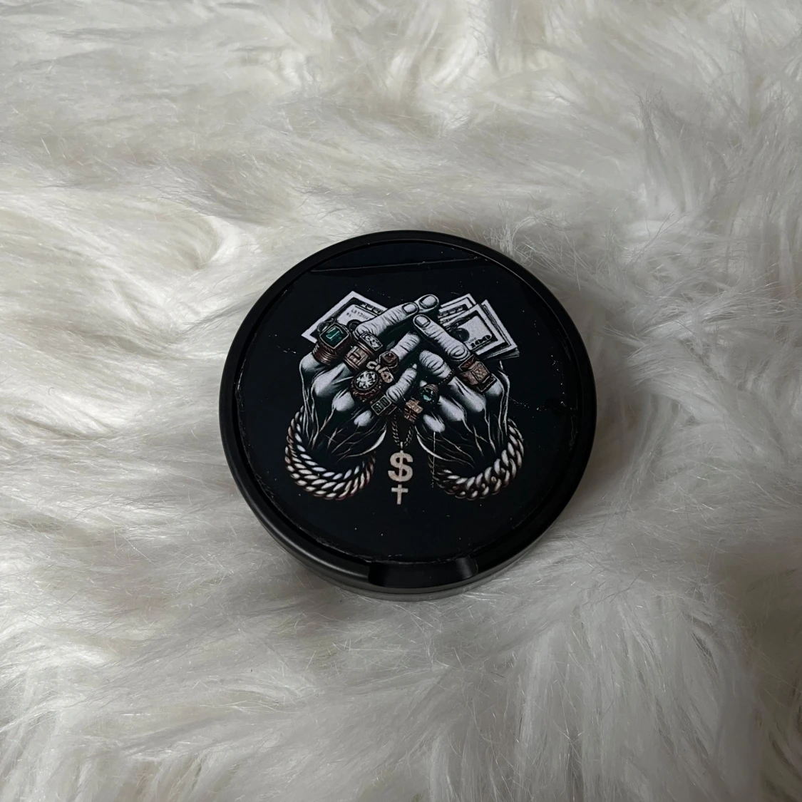 Svart förvaringsdosa med valfri design 