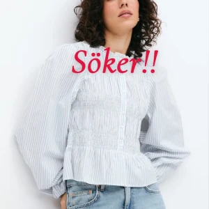 Söker blus från Gina tricot / Nelly - Söker denna blusen!! Bilden är från Gina tricot men Nelly har sålt en väldigt liknande tidigare. Söker både från Gina och Nelly! I storlek S eller M!