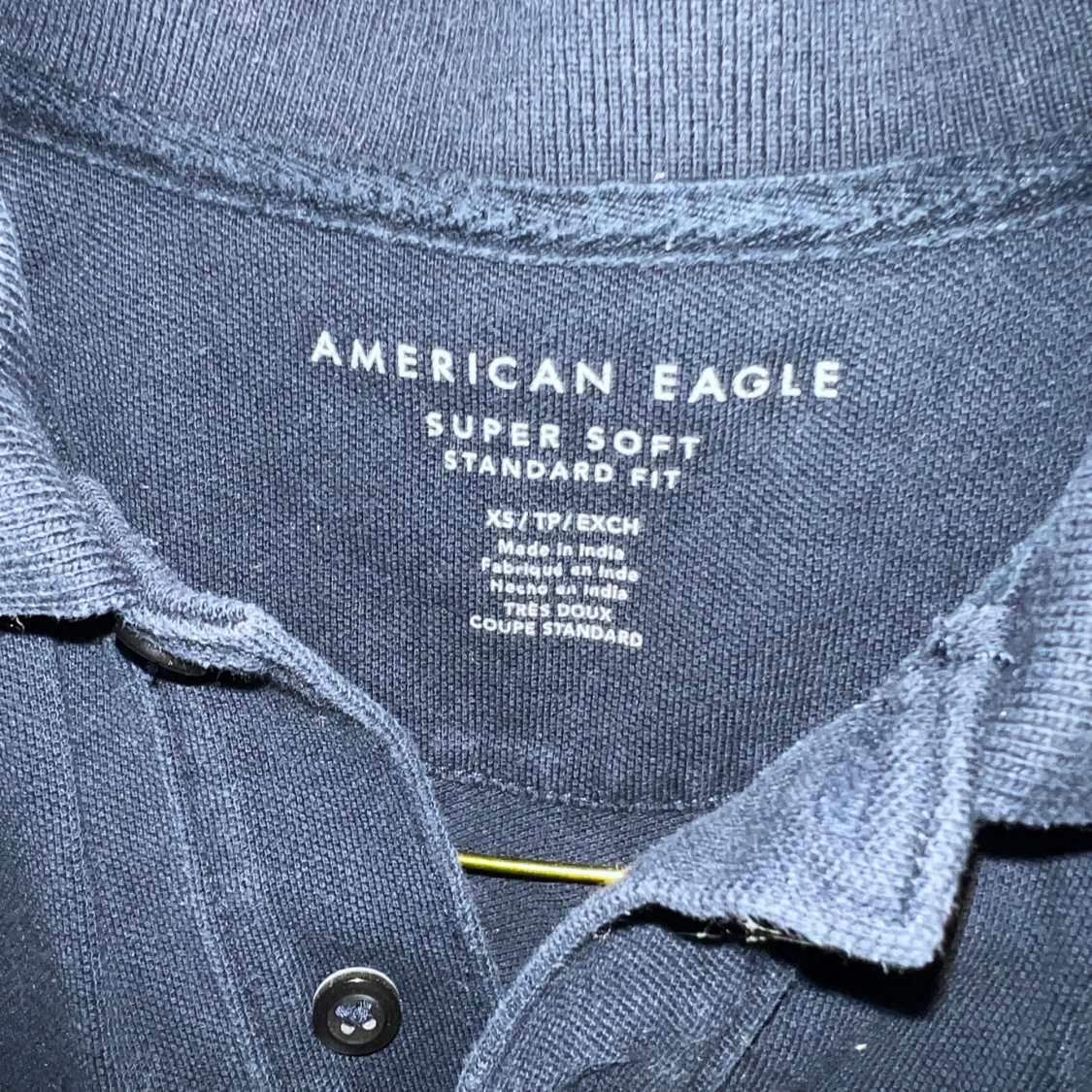 Mörkblå pikétröja från American Eagle - 2