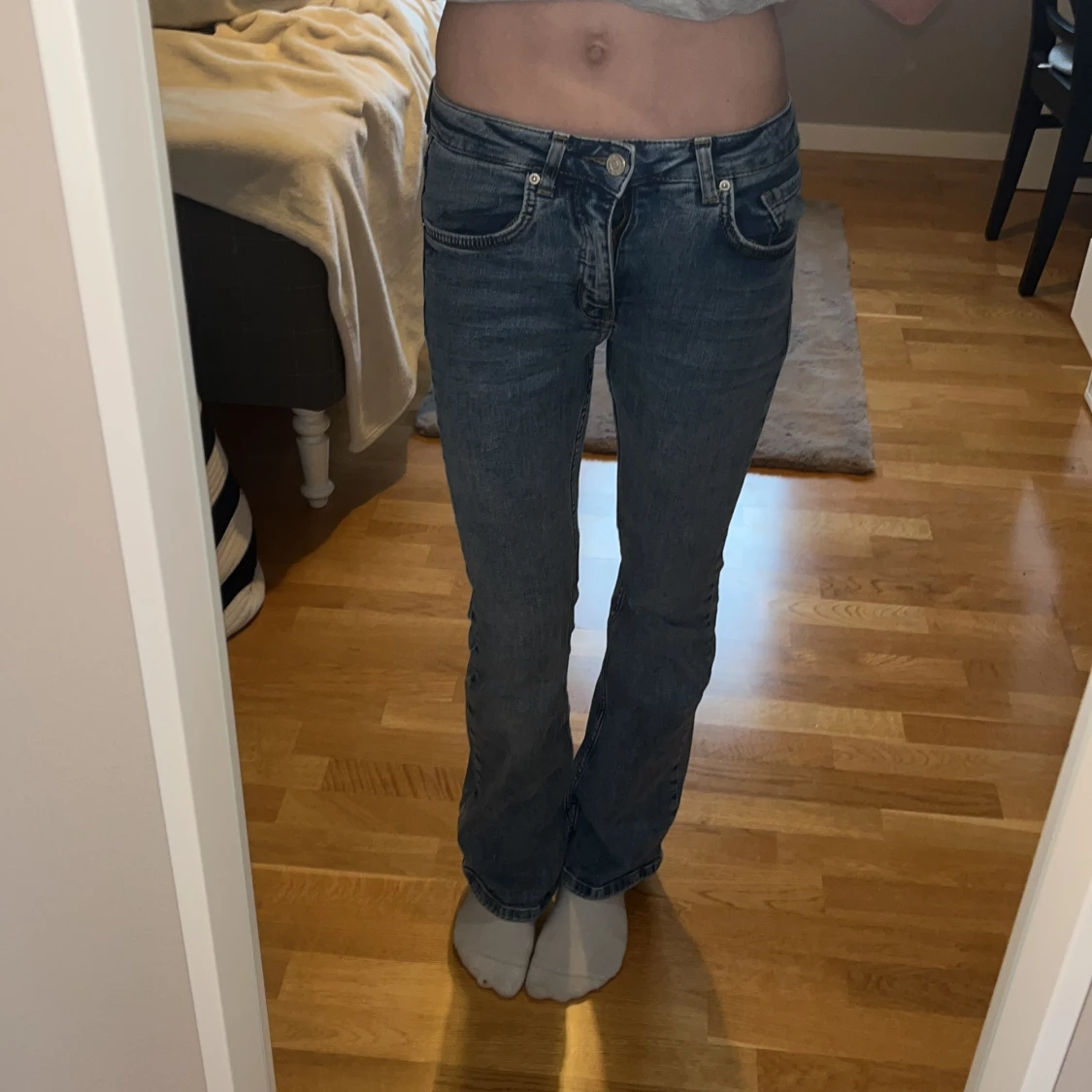 Blå bootcut jeans - 3