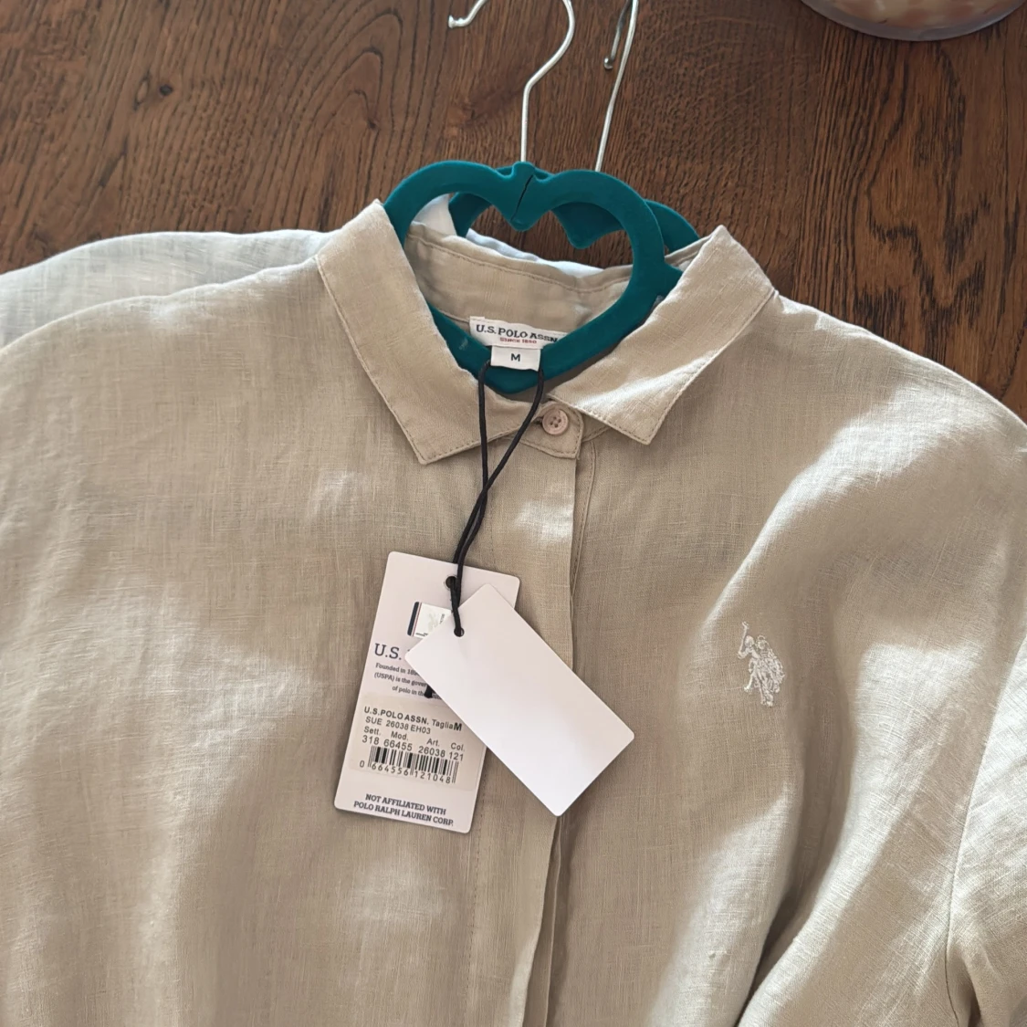 Beige linnéklänning U.S. Polo Assn M - 3