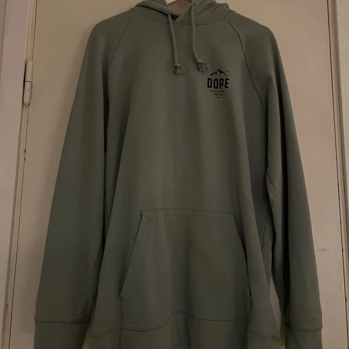 Grå hoodie från Dope med tryck