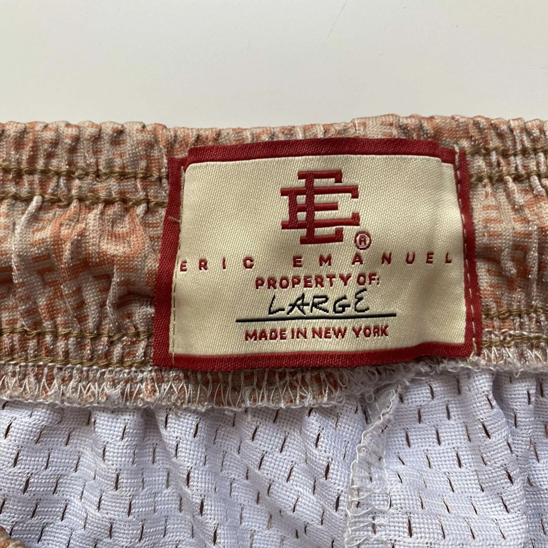 Beige mönstrade shorts - 3