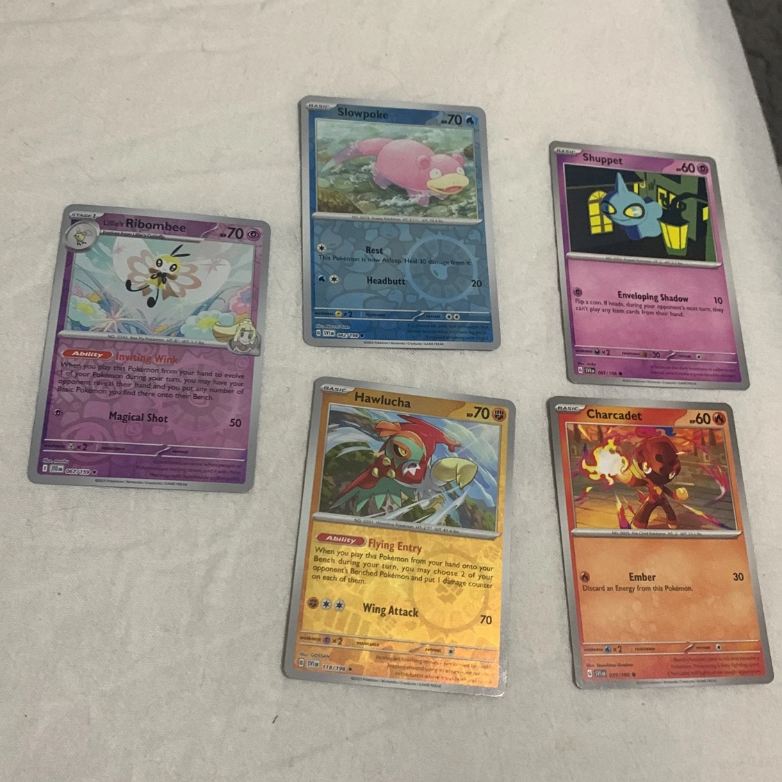 5 Pokémonkort från Scarlett & violet och journey Together (också från Scarlet & violet collection)